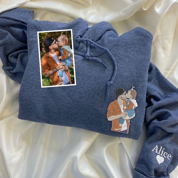 Personalized Photo Portrait Sweatshirt for Dad, Papa, and Your Beloved Ones