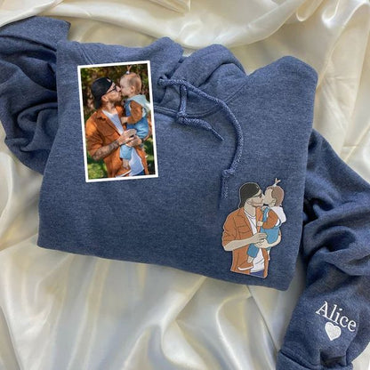 Personalized Photo Portrait Sweatshirt for Dad, Papa, and Your Beloved Ones