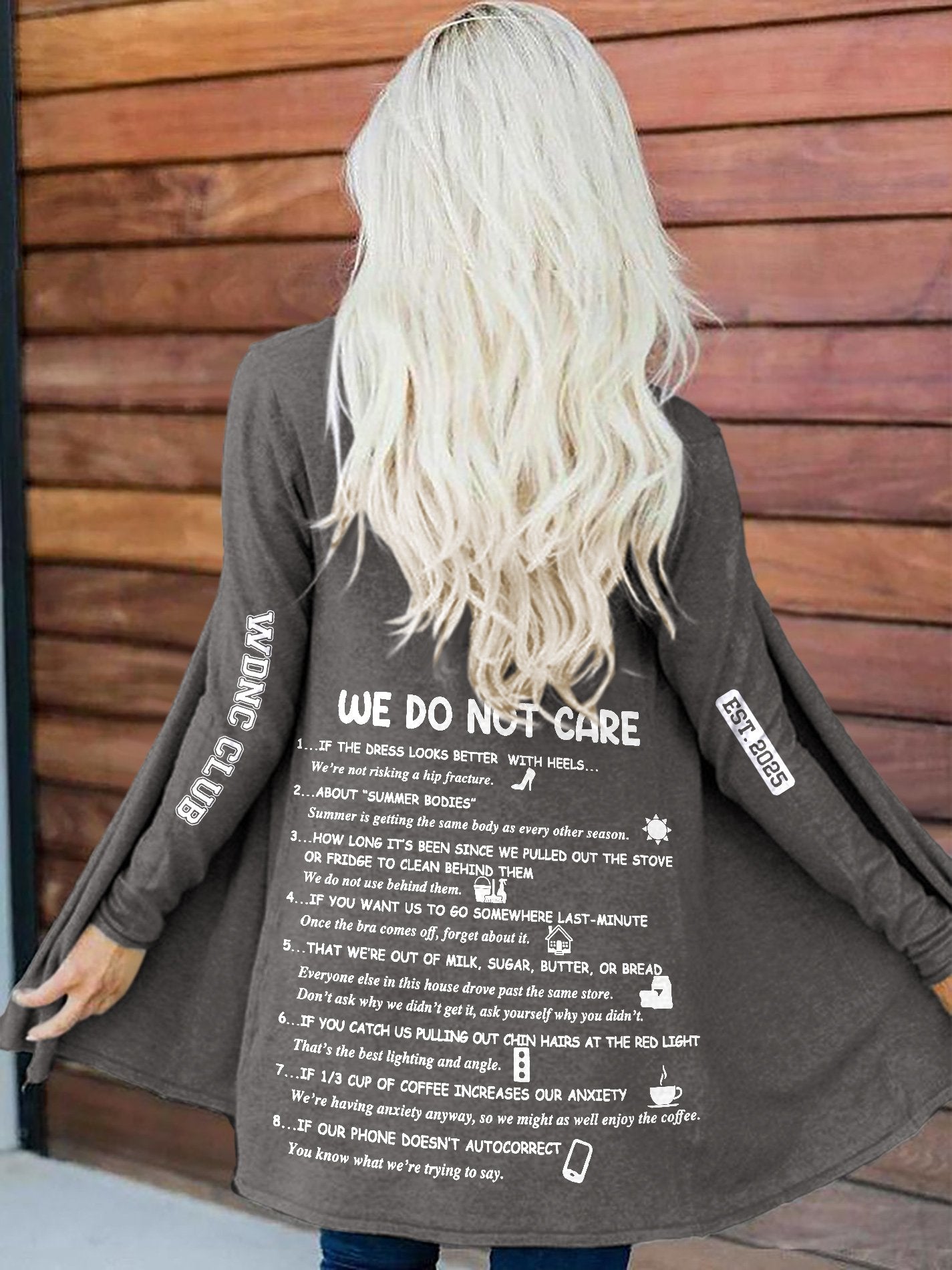 🔥Buy 3 Get 15% Off🔥Retro Funny WDNC Club Menopause Perimenopause Print Cardigan