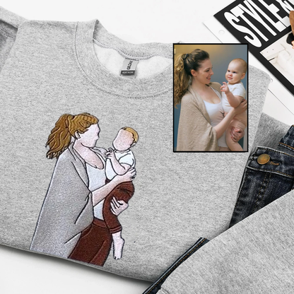 Personalized Photo Portrait Sweatshirt for Dad, Papa, and Your Beloved Ones