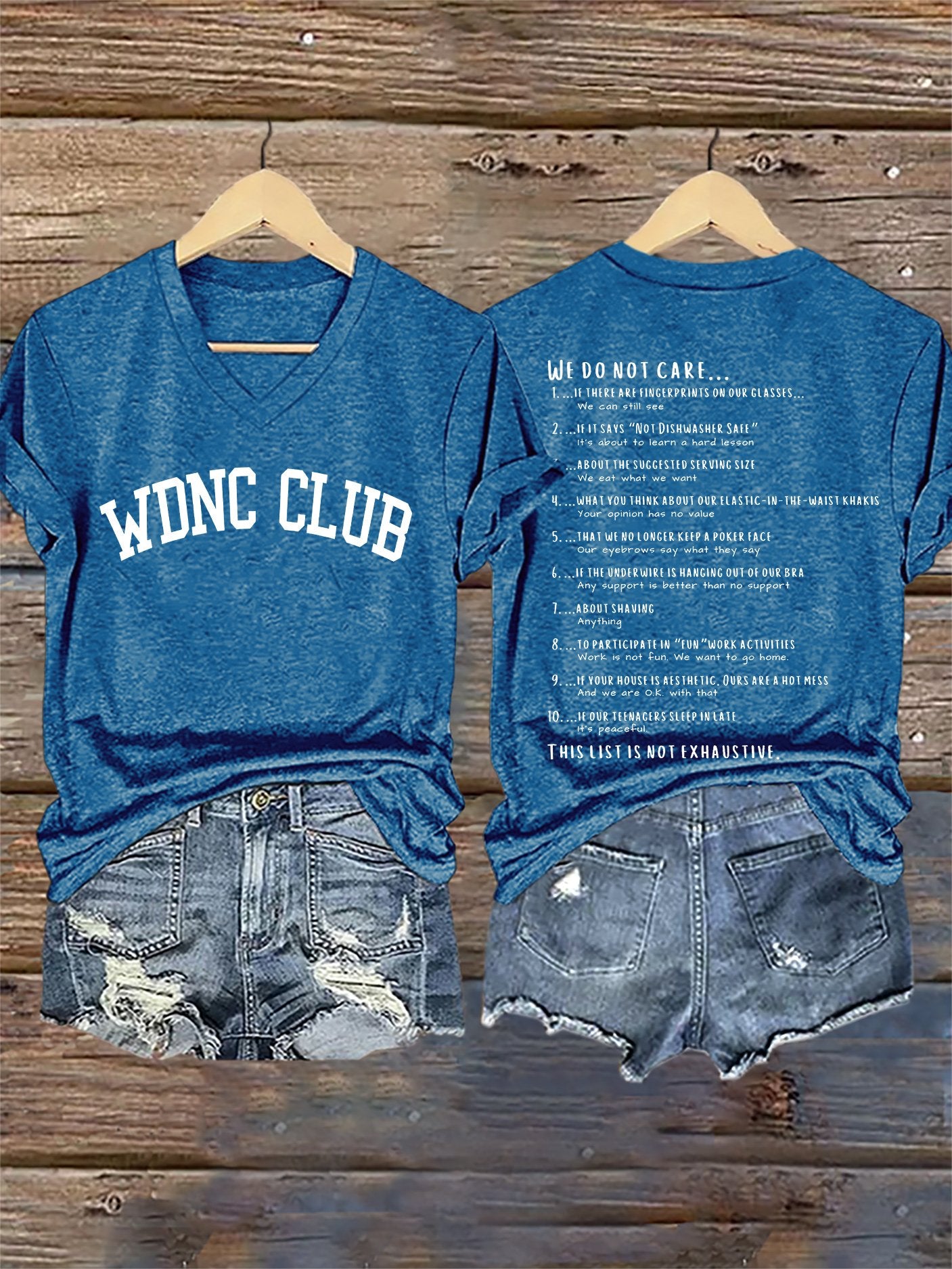 🔥Buy 3 Get 15% Off🔥V-Neck Retro Funny WDNC Menopause Perimenopause This List Is Not Exhaustive Print T-Shirt