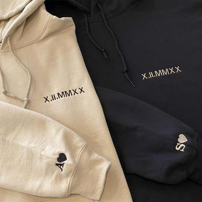 👩‍❤️‍👨Custom Roman Numeral Date Couple's Sweatshirt