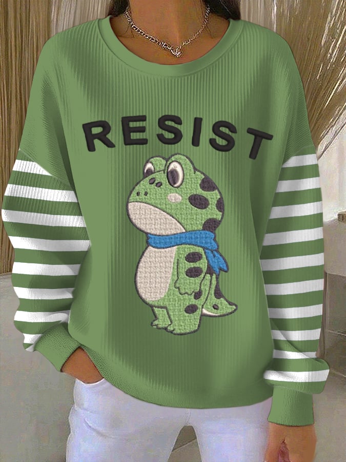 🔥Buy 3 Get 15% Off🔥Women's Frog Revolt Print Casual Sweatshirt