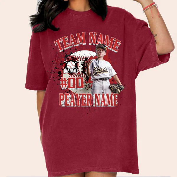 Baseball/Football/Soccer/Softball/Hockey Shirt Personalized Photo Shirt Custom Sports Mom Football Season Ball