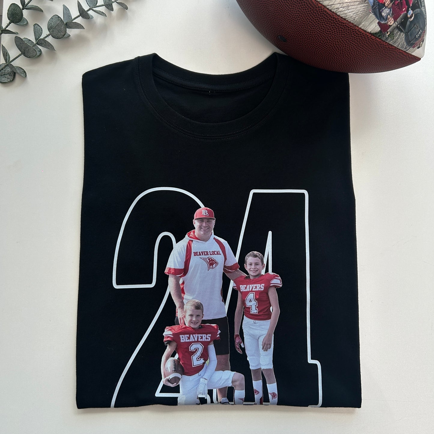 Custom Game Day Tee with Multi-Person Photo – Perfect for Football Fans