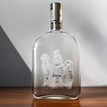 Etched Picture Rocks Whiskey Bottles, Father's day, Dad Gifts