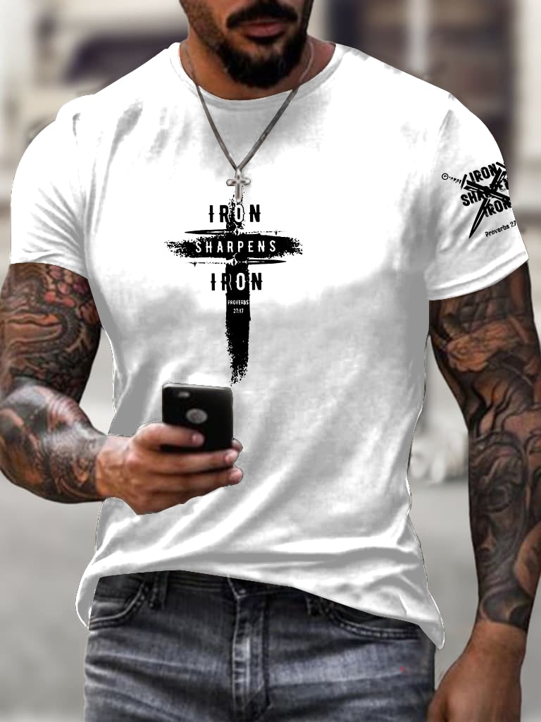 Men's  Iron Sharpens Iron Faith Printed Shirt