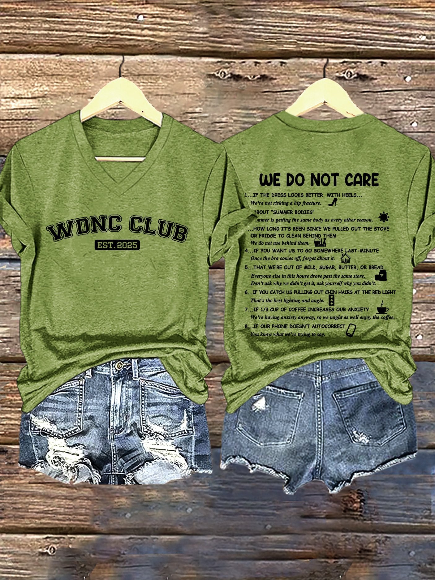 🔥Buy 3 Get 15% Off🔥V-Neck Retro Funny WDNC Club Menopause Perimenopause Print T-Shirt