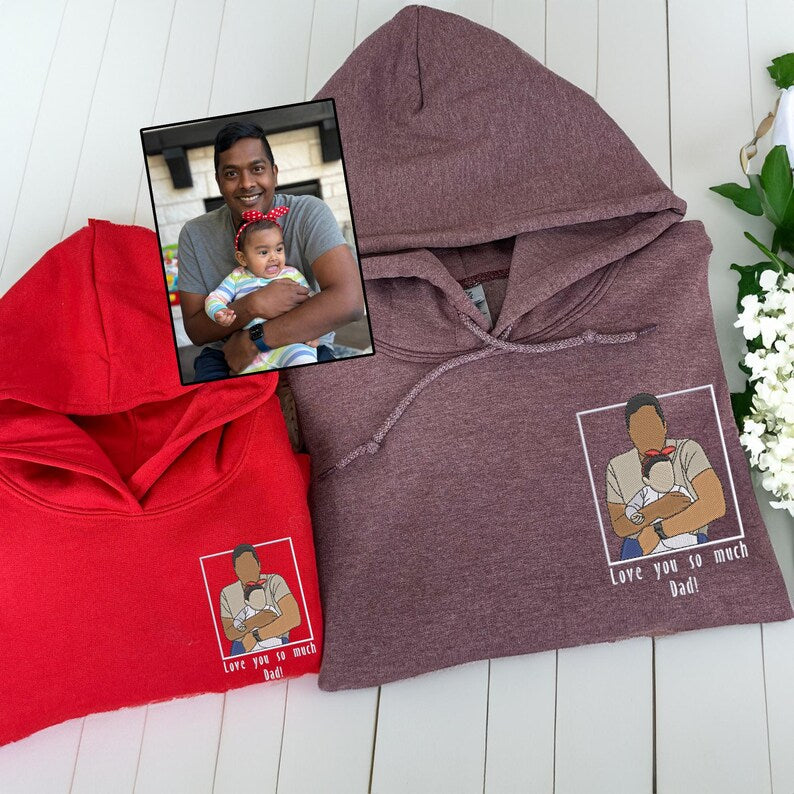 Custom Embroidered Portrait From Photo Hoodie