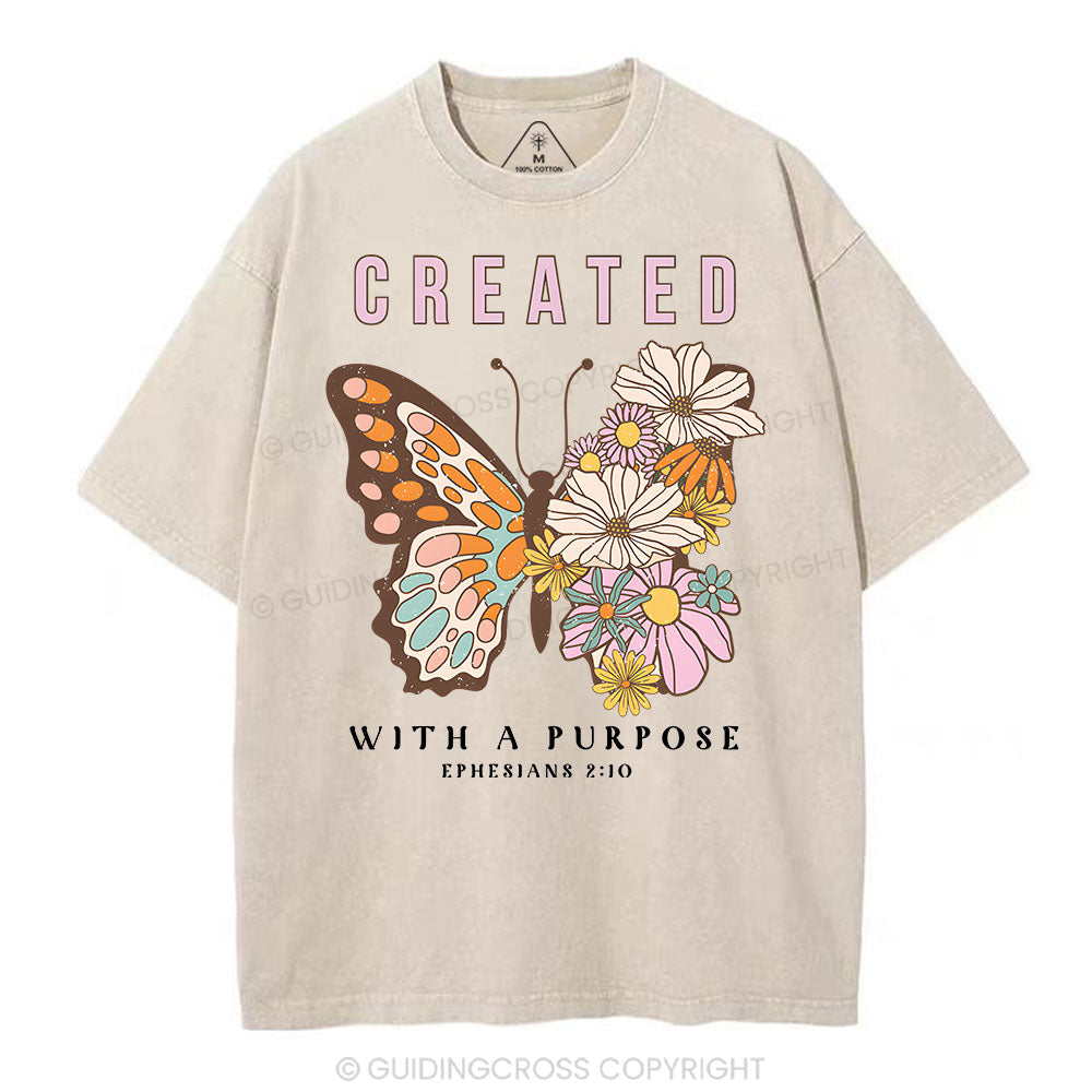 Created With Purpose Christian Washed T-Shirt