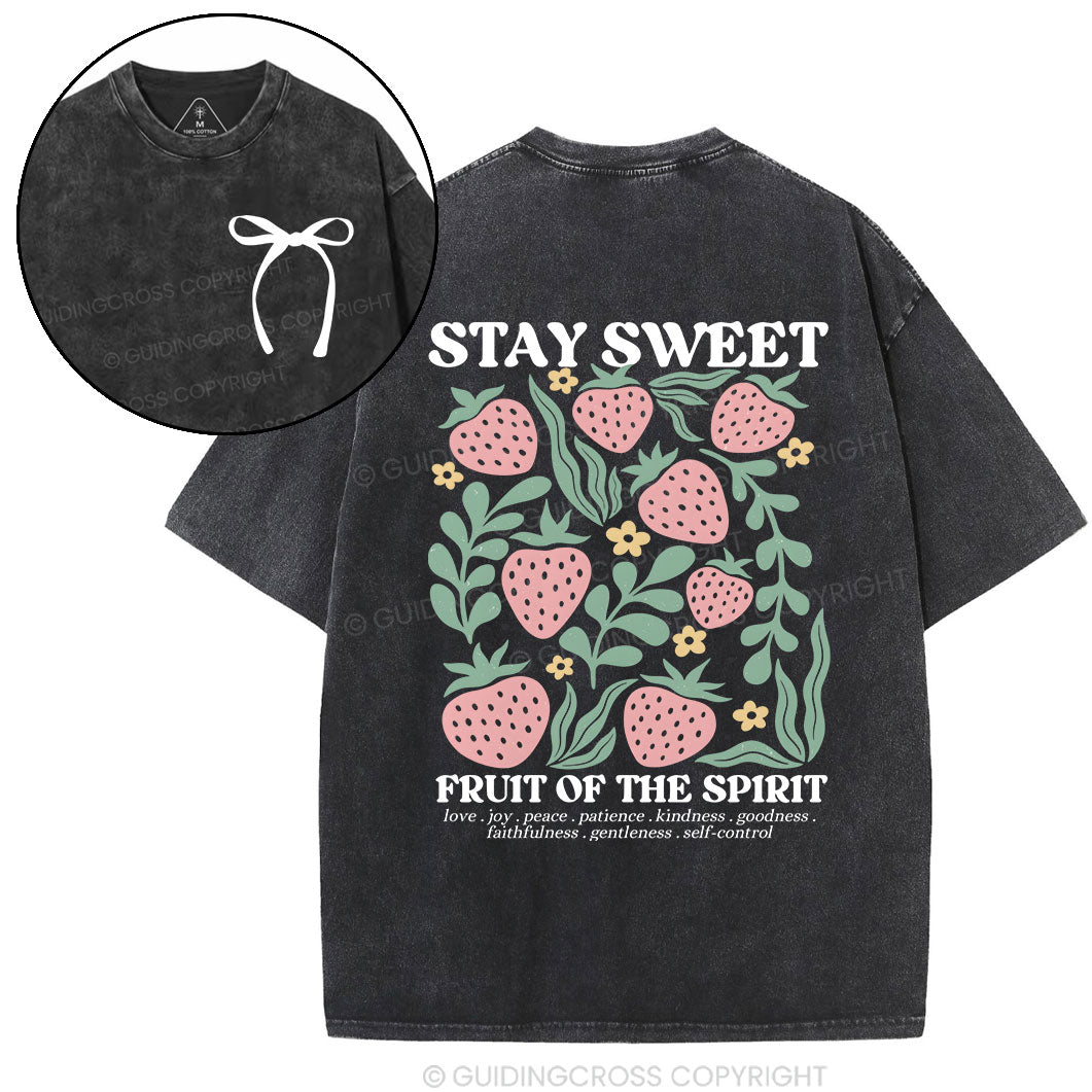 Stay Sweet Fruit Of The Spirit Christian Washed T-Shirt