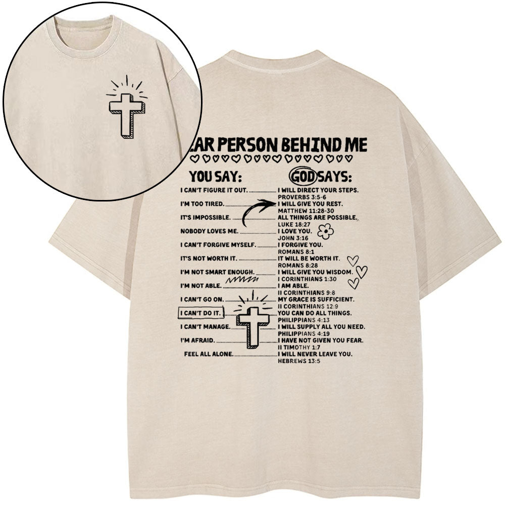 Dear Person Behind Me Christian Washed T-Shirt