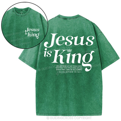 Jesus Is King Christian Washed T-Shirt