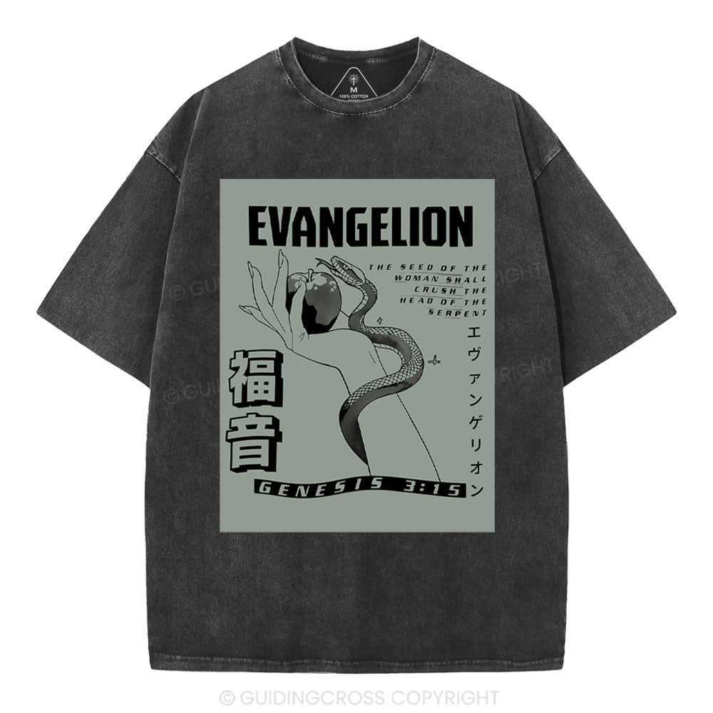 Evangelion Chirstian Washed T-Shirt