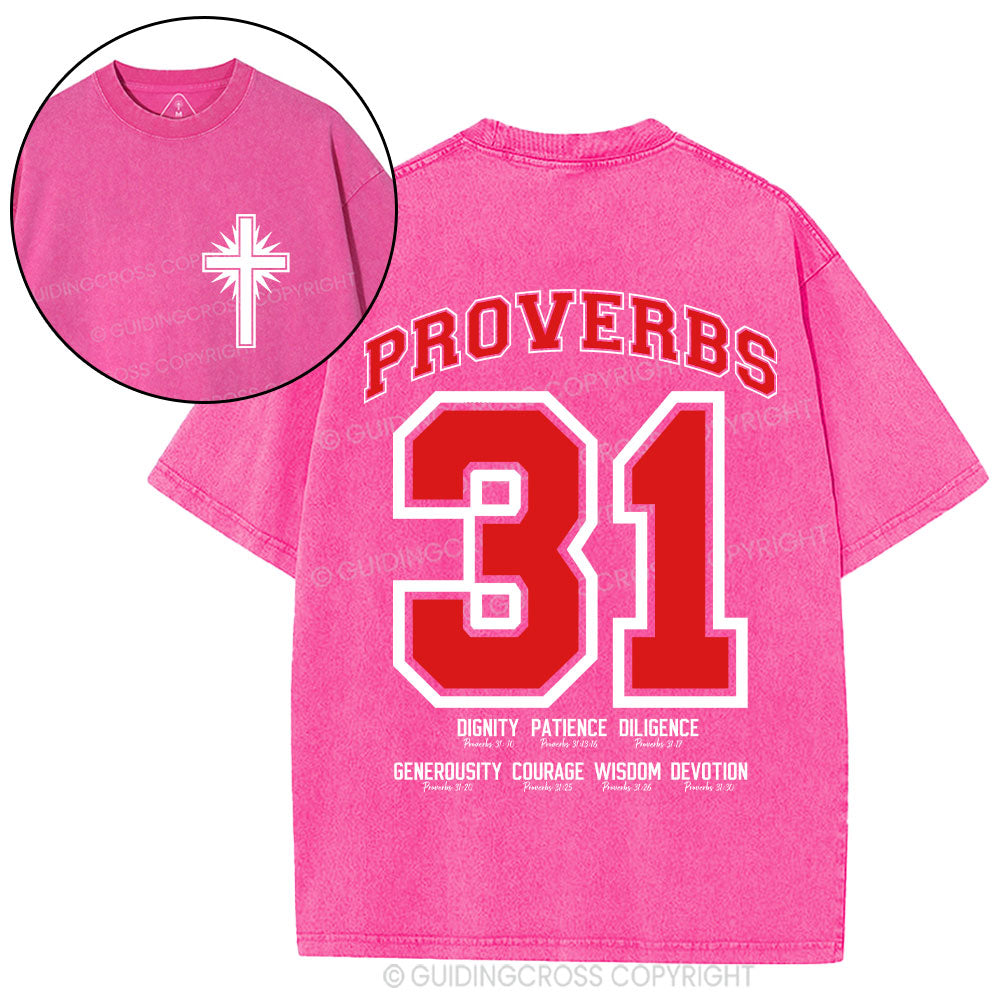 7 Virtues of the Proverbs 31 Woman Christian Washed T-Shirt