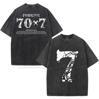 Forgive 70 7 Christian Washed T-Shirt