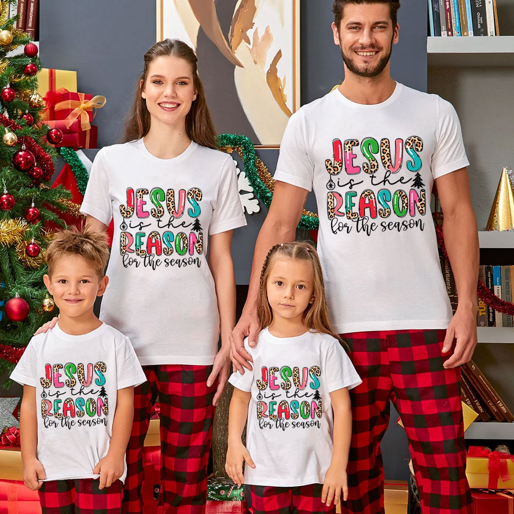 Jesus is the Reason for the Season Faith Christmas Family Matching Shirts