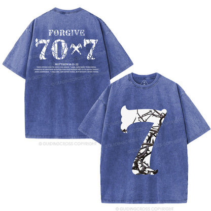 Forgive 70 7 Christian Washed T-Shirt