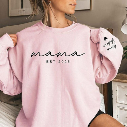 Minimalist Mama Est Sweatshirt, Personalized Mother's Day Gift