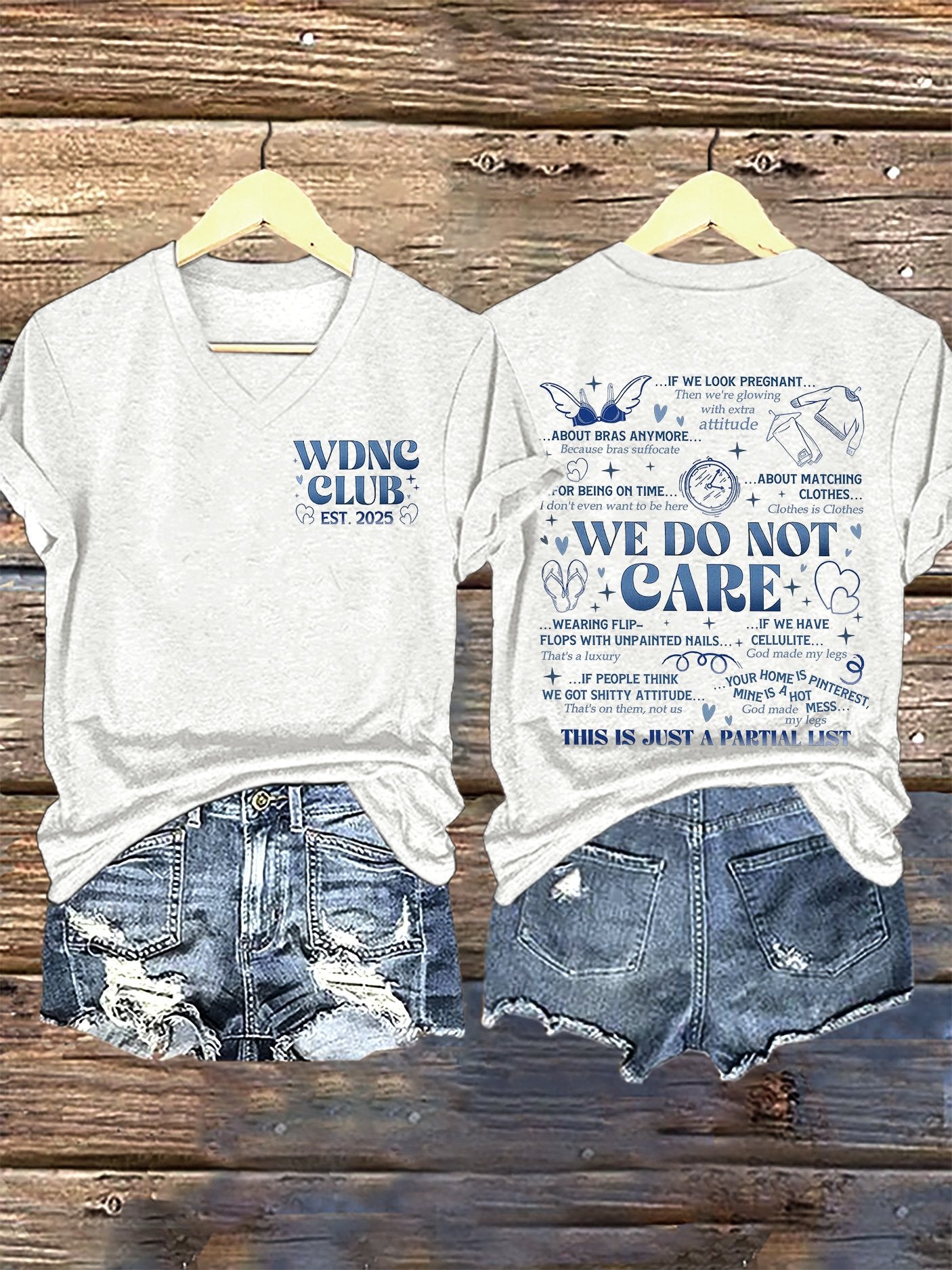 🔥Buy 3 Get 15% Off🔥V-Neck Retro Funny WDNC CLUB Est. 2025 Menopause Perimenopause Print T-Shirt