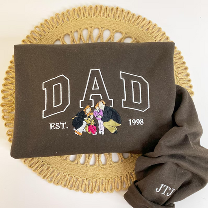 Personalized Dad & Me Sweatshirt - Custom Photo Embroidery with Year & Nickname - Best Father's Day Gift