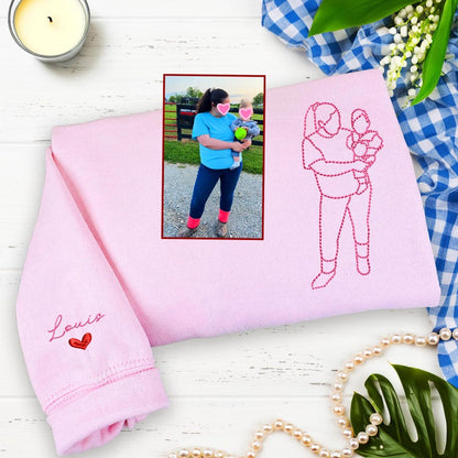 Custom Embroidered Portrait From Photo Hoodie