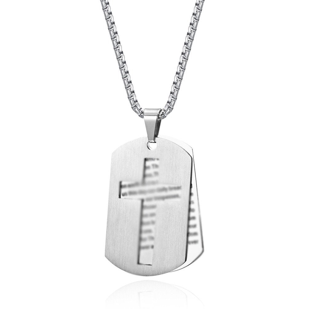 Hollow Cross Necklace Cross Prayer Pendant