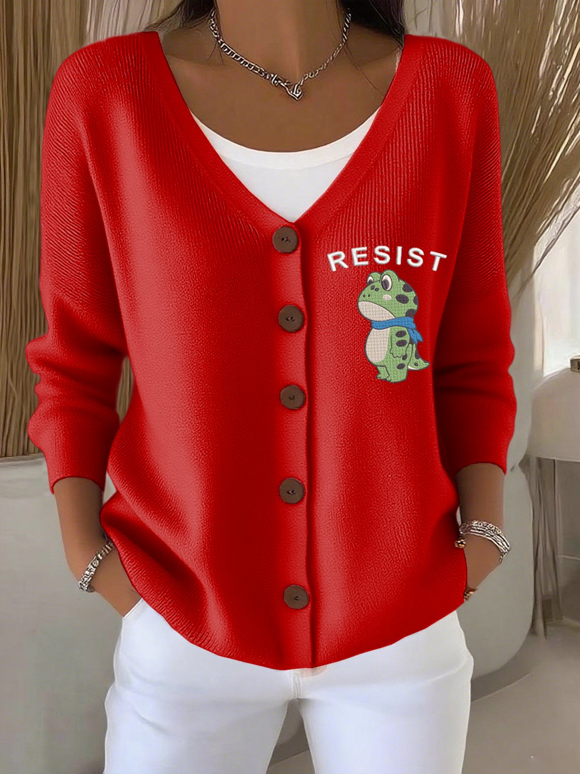 🔥Buy 3 Get 15% Off🔥Women's Frog Revolt Print Cardigan