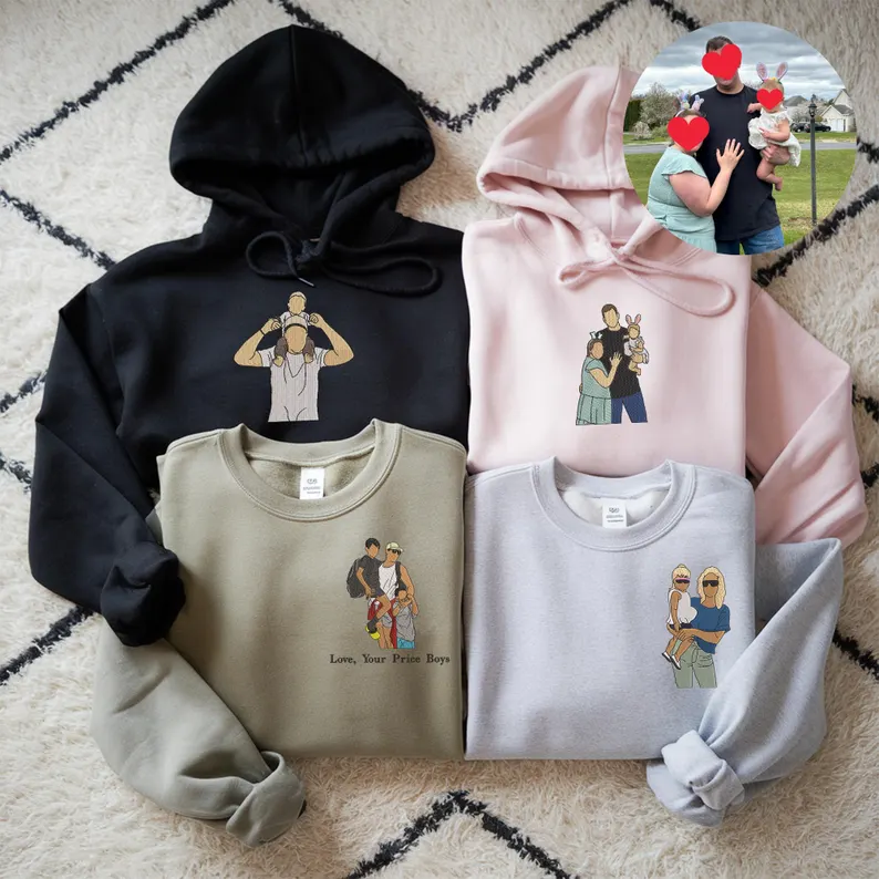 Personalized Photo Portrait Sweatshirt for Dad, Papa, and Your Beloved Ones