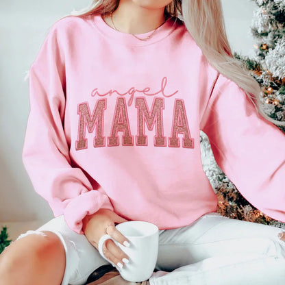 Angel MAMA Glitter Embroidered Shirt/Sweater-Gift For MAMA