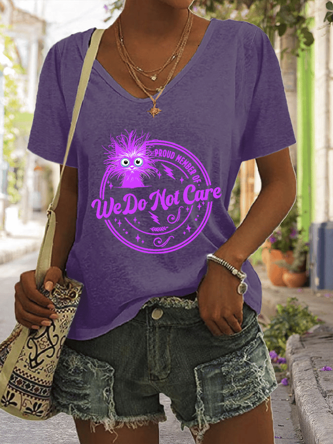 Women's Retro Funny Proud Member Of  Club We Do Not Care Menopause Perimenopause Print T-Shirt