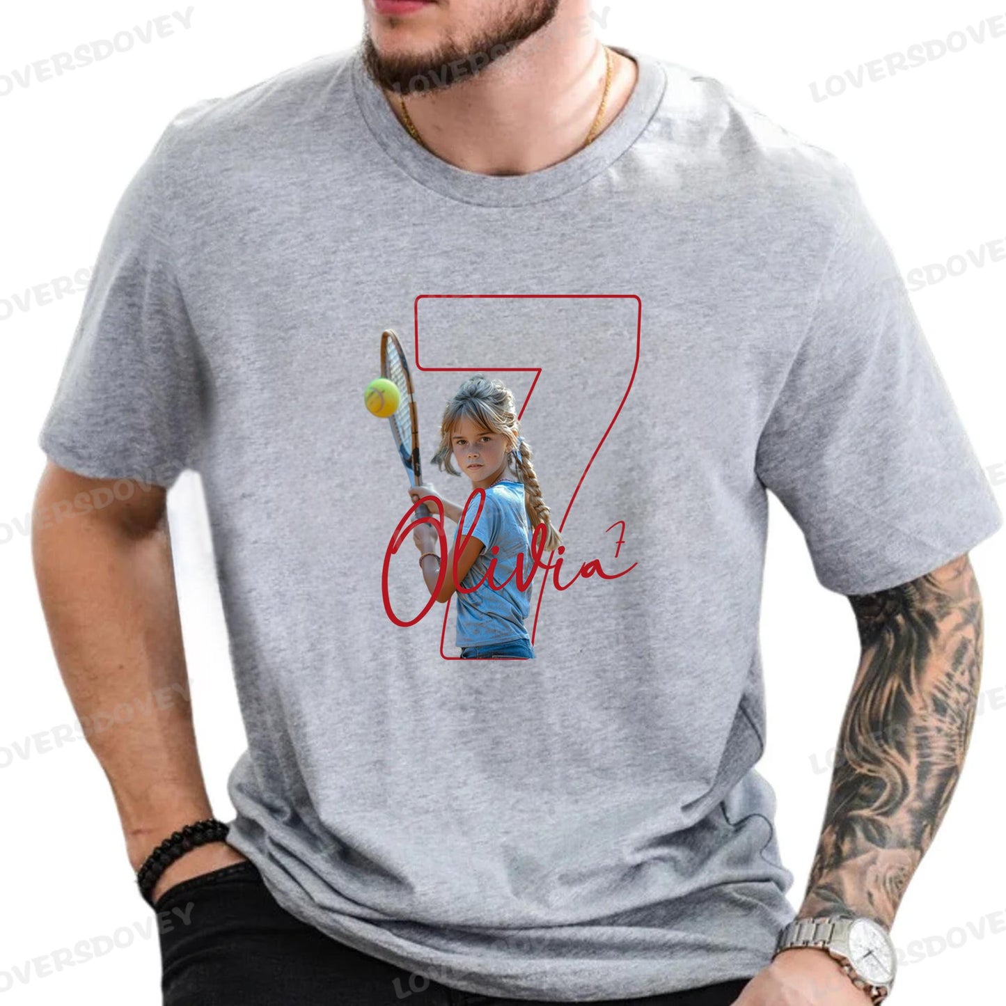 Custom Family Photo Sport T-Shirt - Personalized Designs for Sports Dads