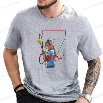 Custom Family Photo Sport T-Shirt - Personalized Designs for Sports Dads