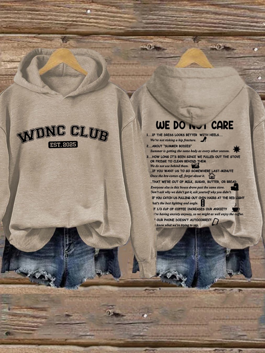 🔥Buy 3 Get 15% Off🔥Retro Funny WDNC Club Menopause Perimenopause Print Hoodie