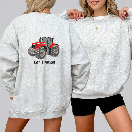 Custom Embroidered Car Design on Back, Personalized Tractor Lover Hoodie, Custom Embroidered Gift for Dad