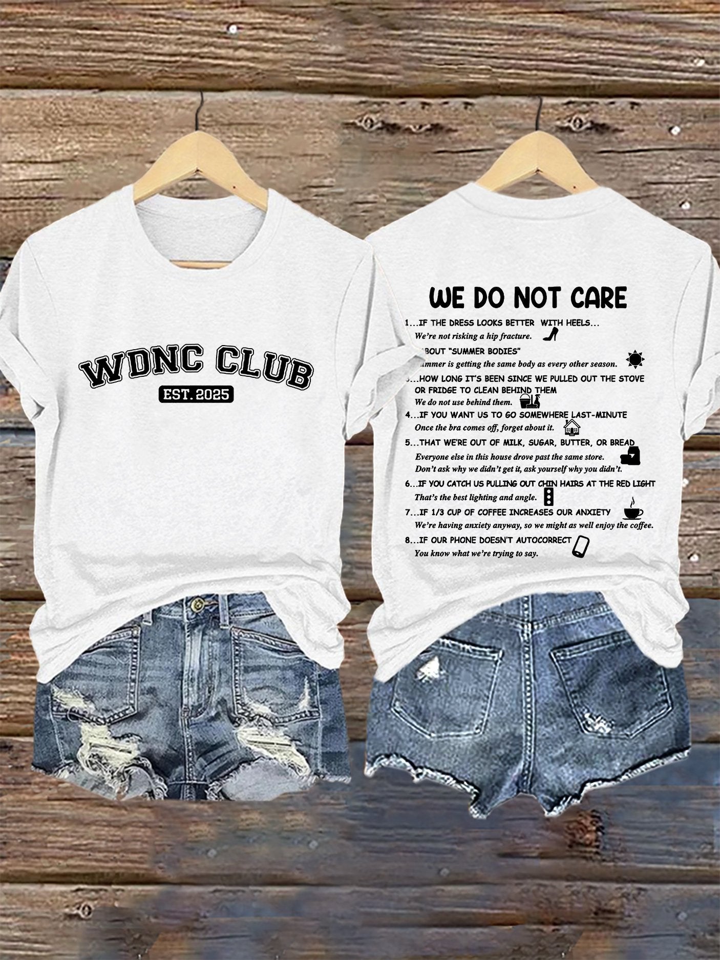 🔥Buy 3 Get 15% Off🔥Retro Funny WDNC Club Menopause Perimenopause Print T-Shirt