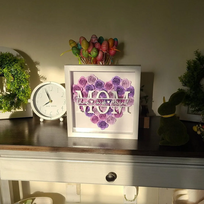 Personalized Mom Flower Shadow Box With Name