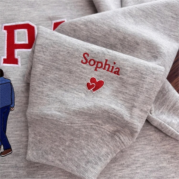 Custom Dad Photo Embroidery with nickname T-shirt/ Sweatshirt /Hoodie