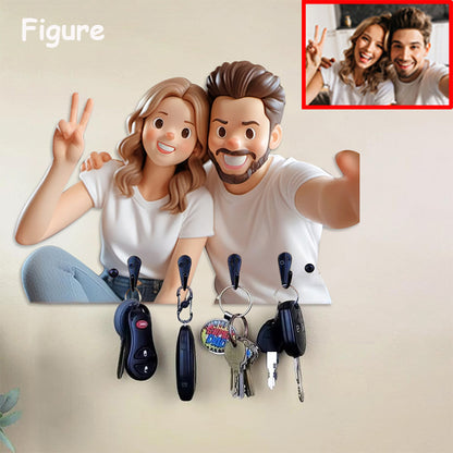 Personalised Portrait Couple/Family Key Holder