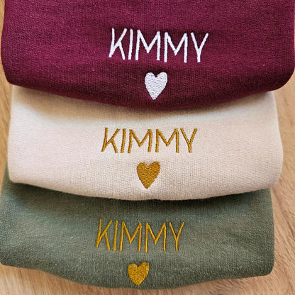Custom Mom Sweatshirt and Hoodie, Embroidered Name on Sleeve, Best Gift for Mom