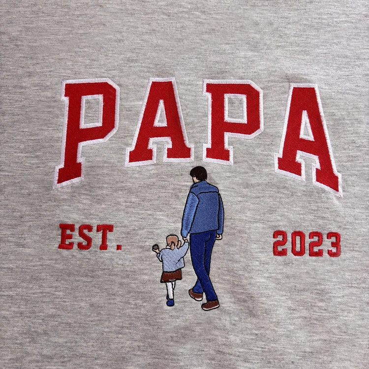 Custom Dad Photo Embroidery with nickname T-shirt/ Sweatshirt /Hoodie