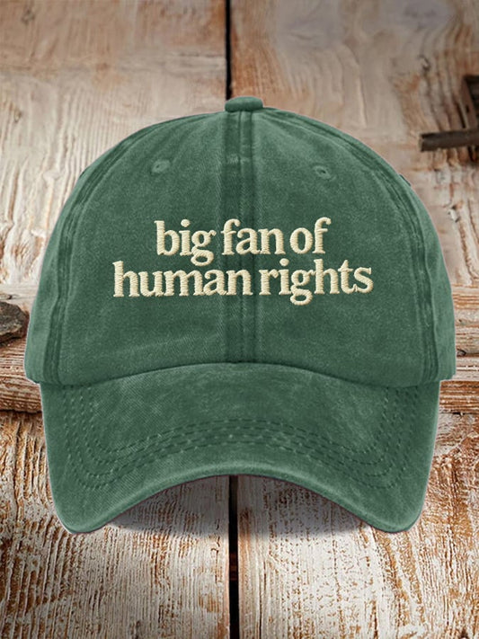 🔥Buy 3 Get 15% Off🔥Big Fan of Human Rights Washed Cotton Hat for Men and Women