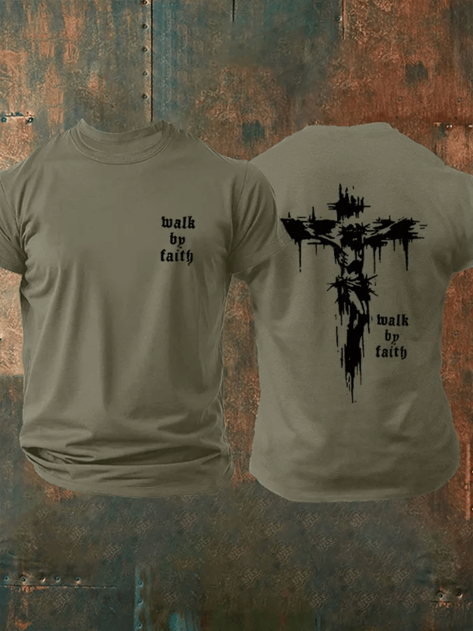 Men's Walk By Faith Printed  Shirt