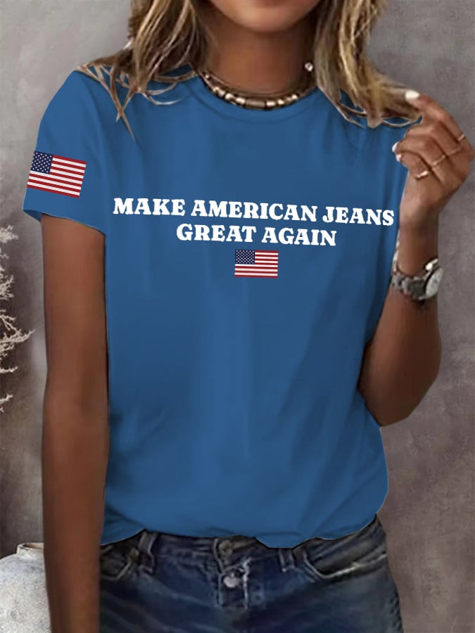 🔥Buy 3 Get 15% Off🔥Retro Make American Jeans Great Again Print T-Shirt