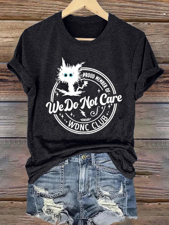 🔥Buy 3 Get 15% Off🔥Retro Funny Proud Member Of WDNC Club We Do Not Care Menopause Perimenopause Print T-Shirt