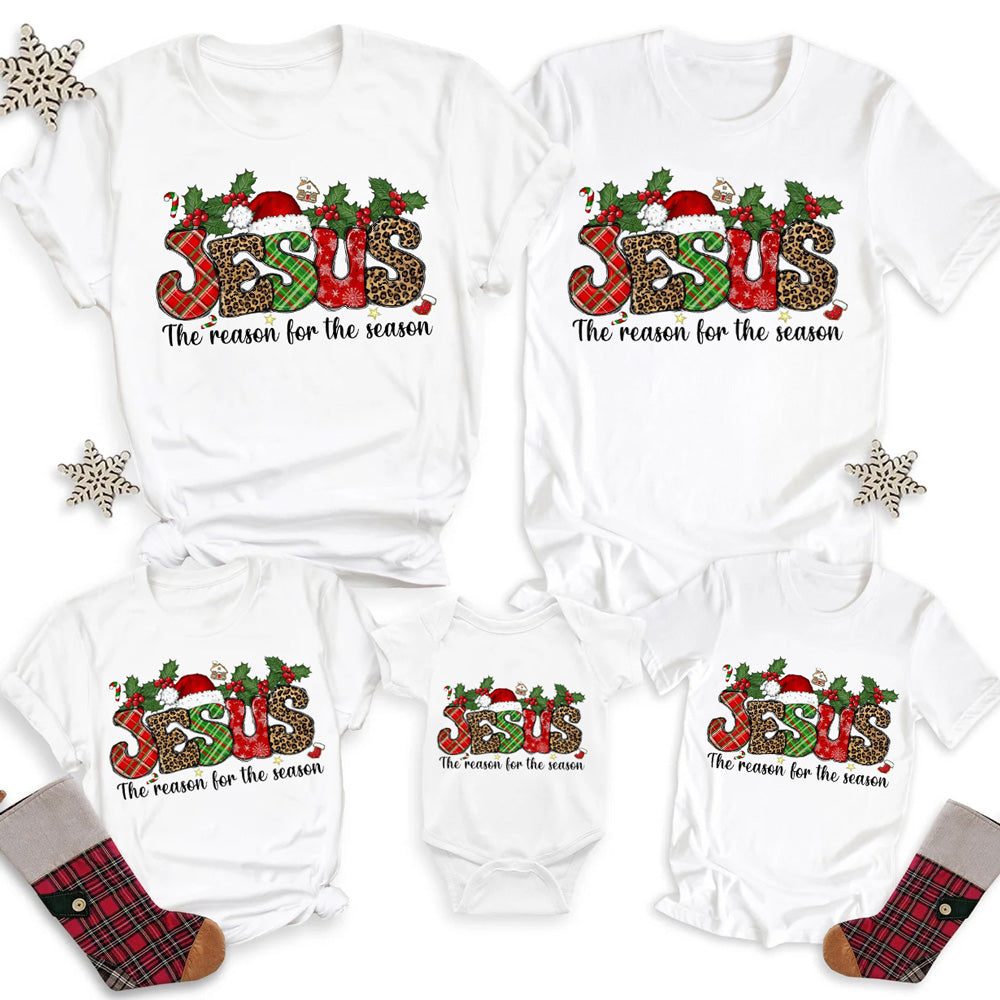 Jesus Is the Reason Christian Christmas Family Matching Shirts