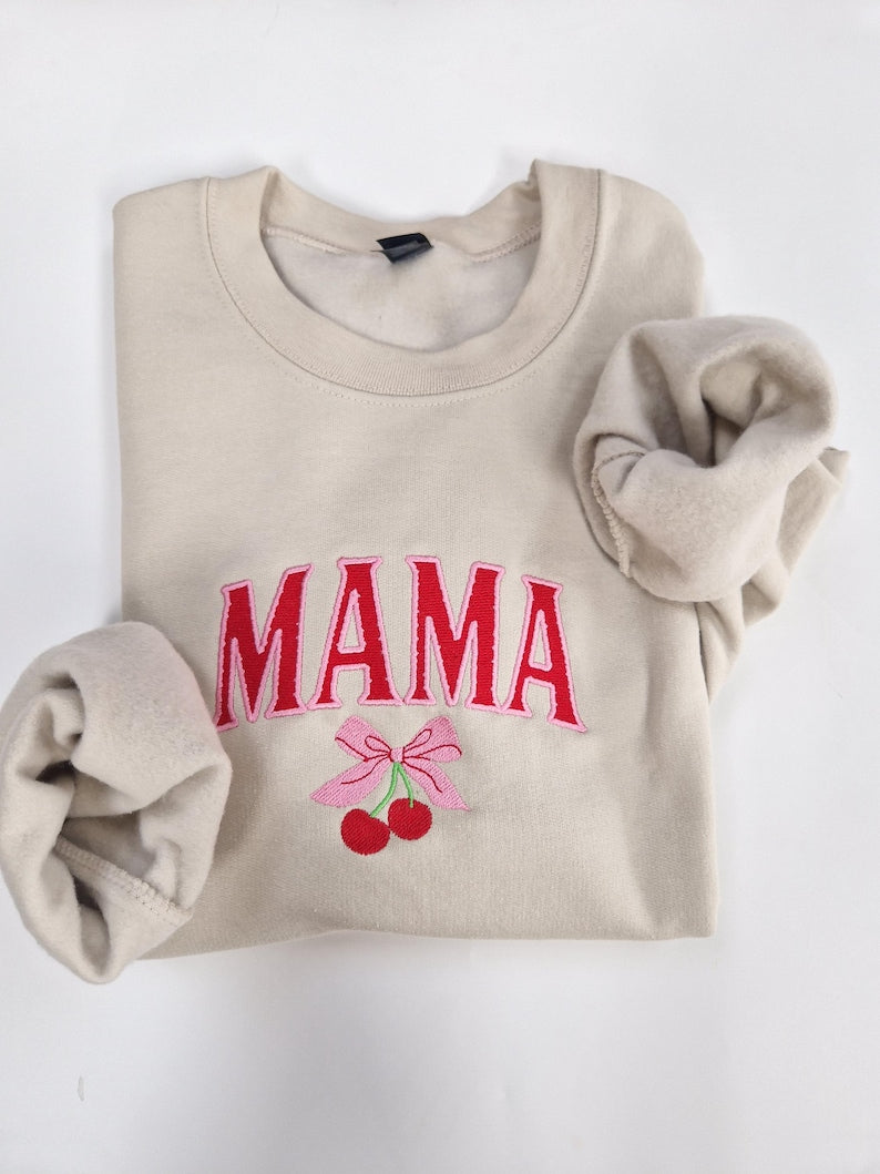 Custom Embroidered Mama Sweatshirt - Mothers day gift - Spring Clothing