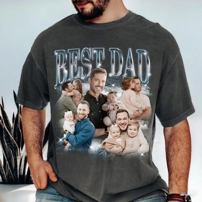 Custom Bootleg Shirt, Best Dad Ever Shirt, Custom Bootleg Rap Tee, Gift for Girlfriend Gift for Boyfriend, Personalized Photo Sweatshirt