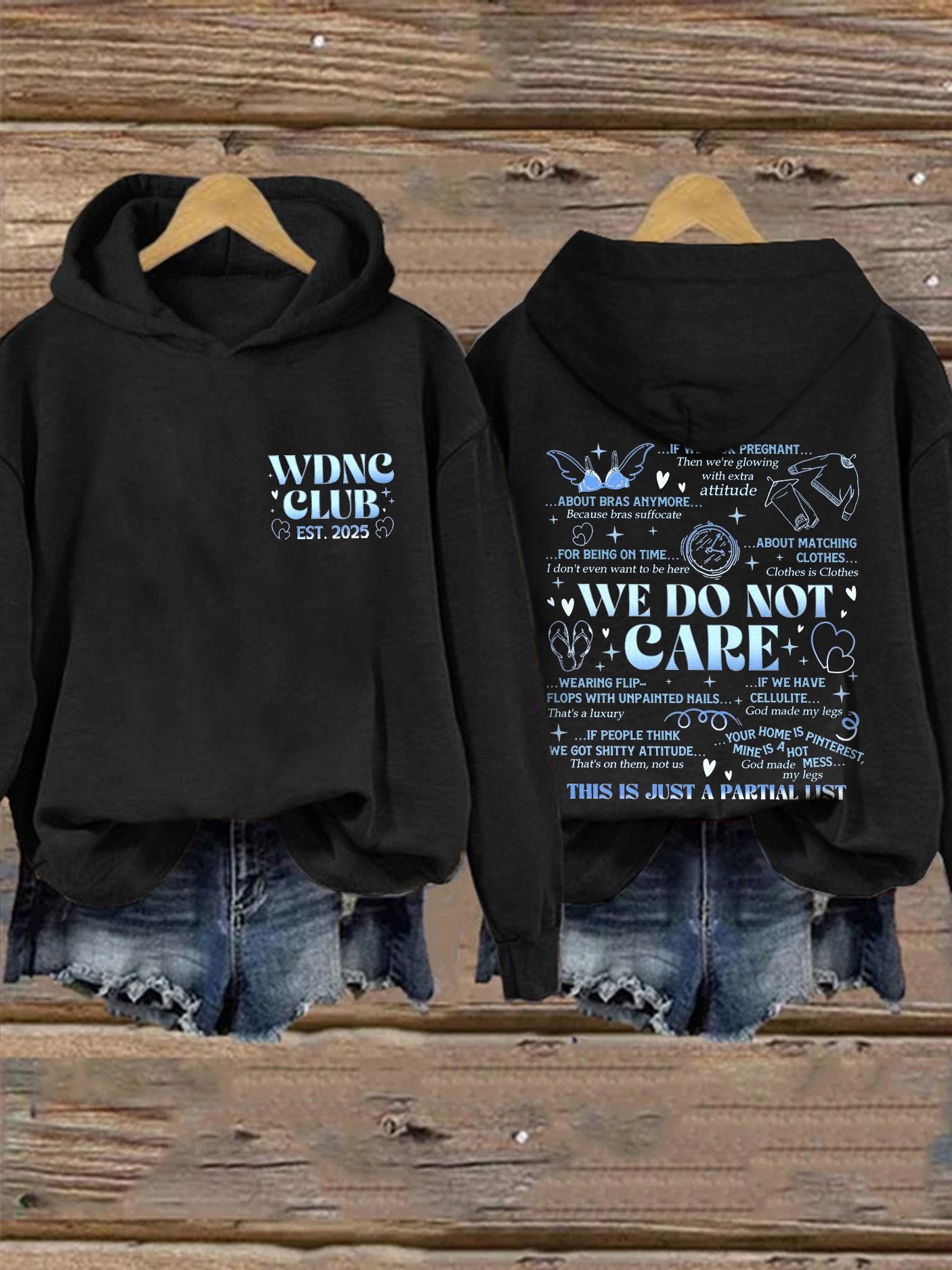 🔥Buy 3 Get 15% Off🔥Retro Funny Proud Member Of WDNC Club Est. 2025 Menopause Perimenopause Print Hoodie