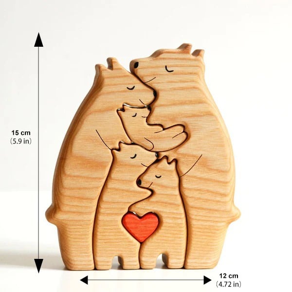 Wooden bears family puzzle